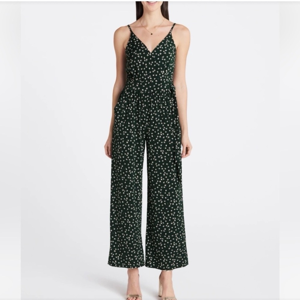 Kaileigh Rochelle Knit Jumpsuit, Small, Dark Green